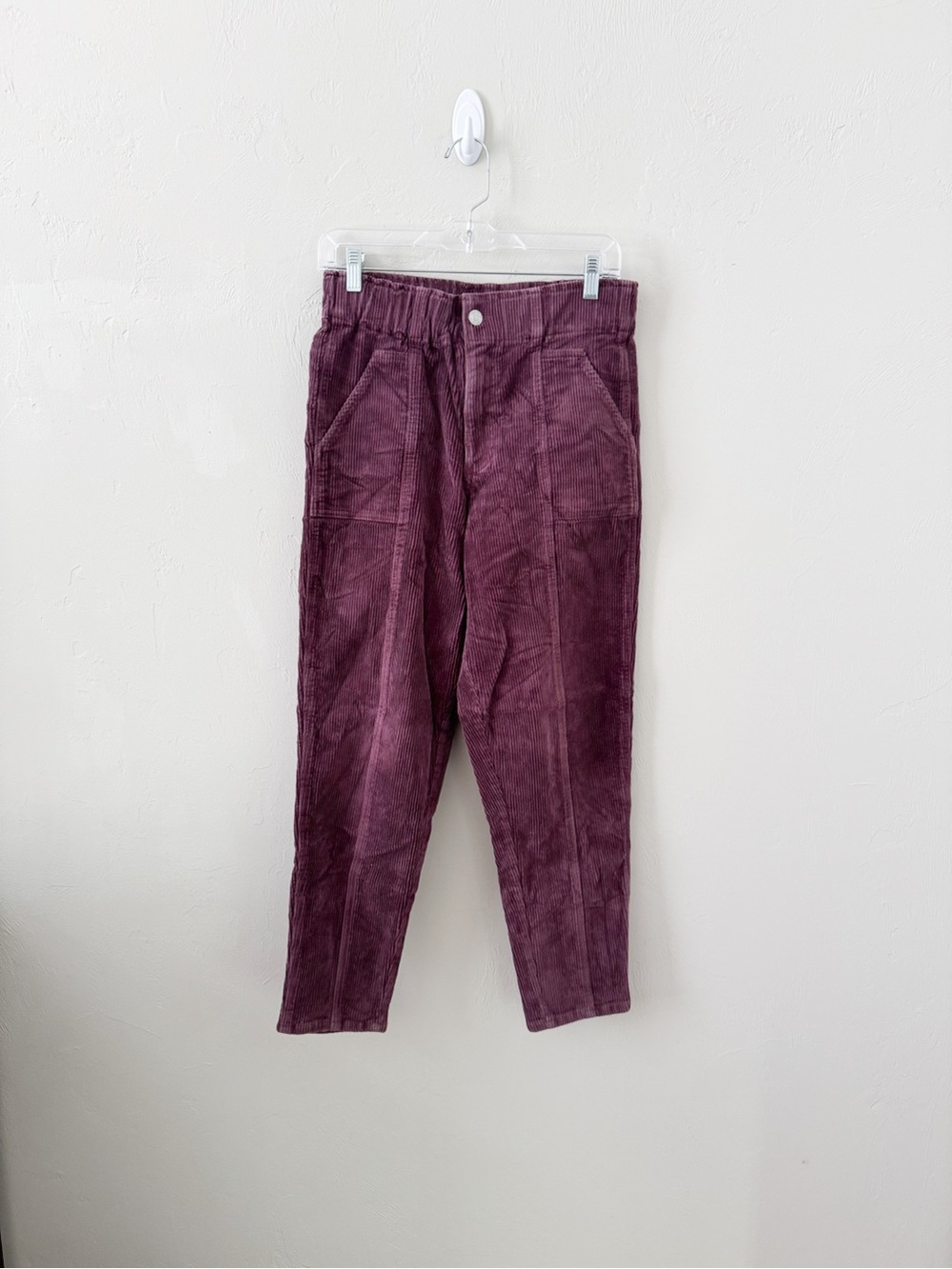 Forever 21 Corduroy Tapered Pants in Deep Plum